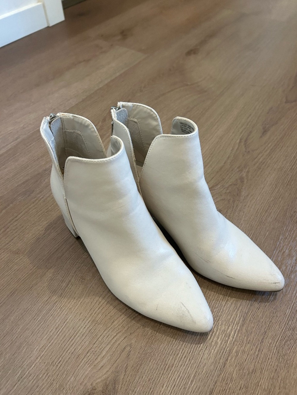 White Leather Ankle Boots